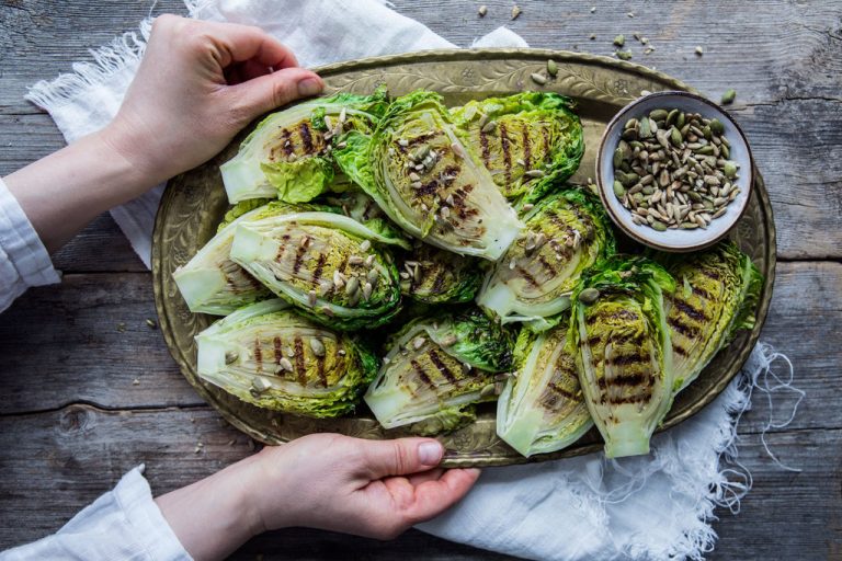 Fried lettuce with toppings Sara's Kitchen Garden